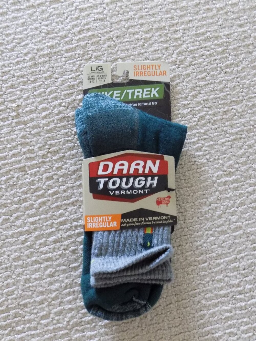 DARN TOUGH Men's Hiker Hike Trek micro crew cushion Hiking Socks GREEN MOUNTAINS